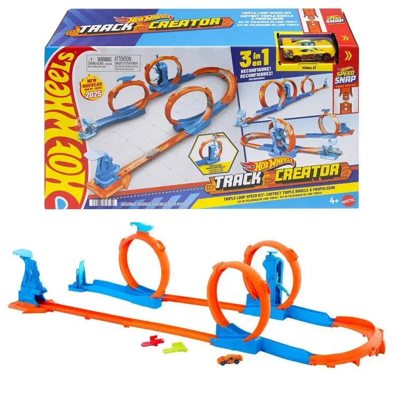 Hot Wheels Track Creator Pista Triple Loop Speed Kit