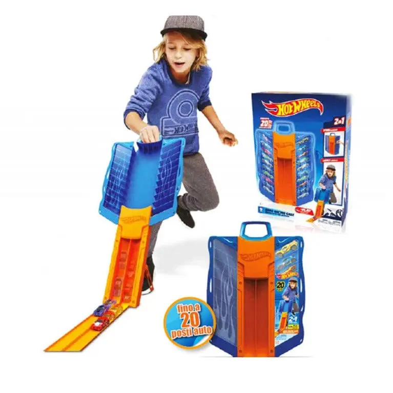 Hot Wheels valigetta per 20 Auto con Rampa di Lancio