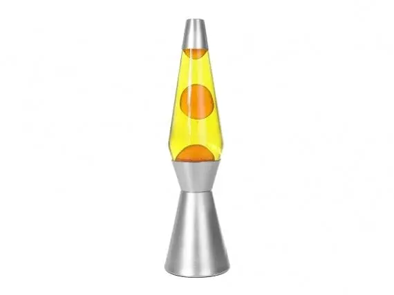 I Total Lamp Lava Lamp Base Silver Giallo E Arancione