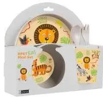 I-Total Set Pappa ANIMALS Bicchiere Posate Piatti