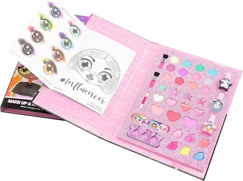 Influencer Libro Make Up e Smalti per Unghie, Kit di Trucchi per Bambine