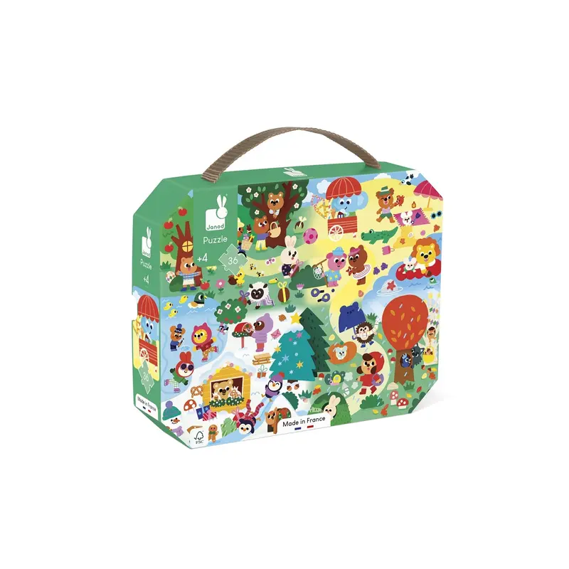 Janod Puzzle Le 4 Stagioni in Valigetta - 36 Pezzi
