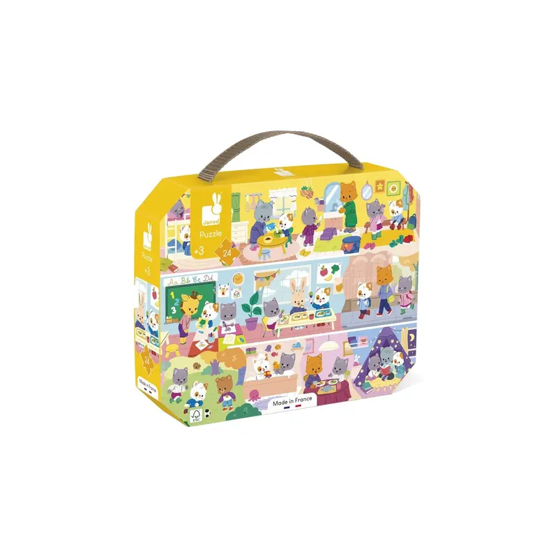 Janod Puzzle Le Routine Quotidiane in Valigetta - 24 Pezzi