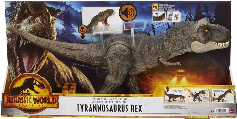 Jurassic World T-Rex devasta e divora, Dinosauro con suoni e movimenti