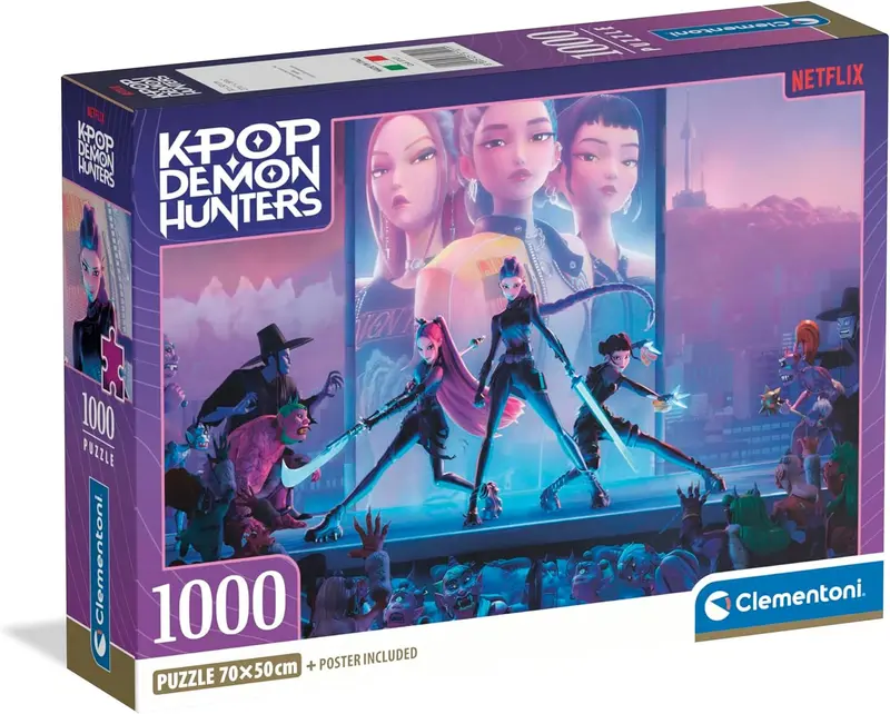 K-Pop Demon Hunters Puzzle 1000 pezzi con poster