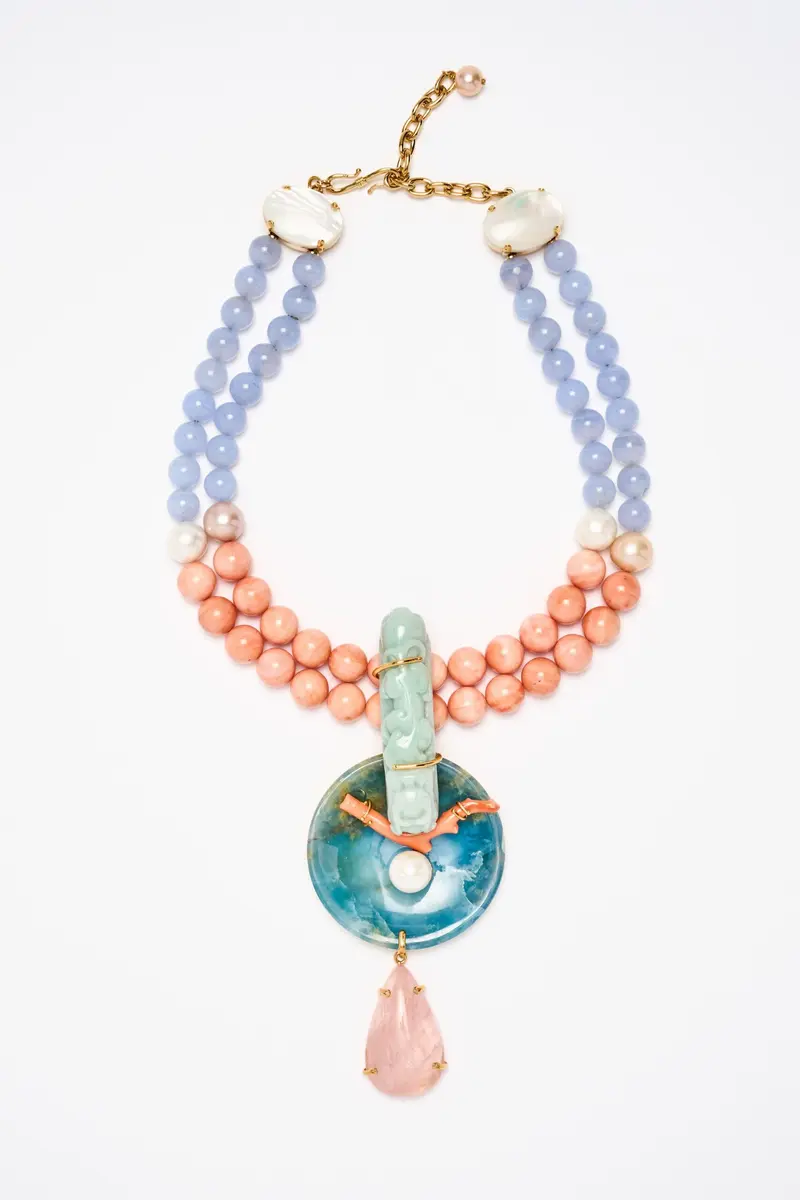 Karolien Collier Orange Rose E Blu