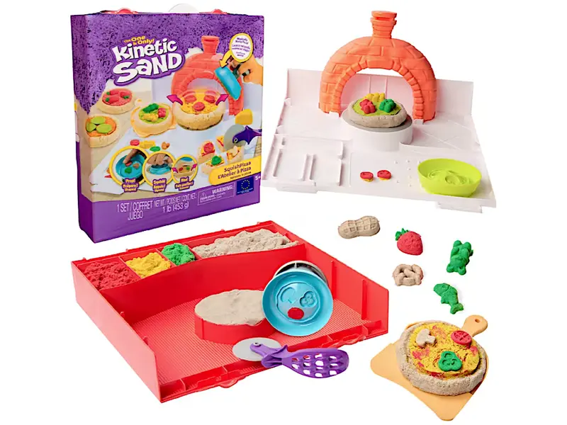 Kinetic Sand Squish Pizza Set 452 g – Kit Divertente Spin Master