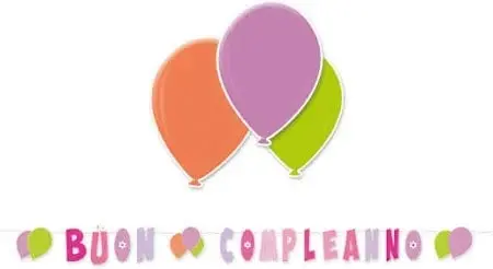 Kit Festone Scritta Max Buon Compleanno Rosa 6 metri - BigParty