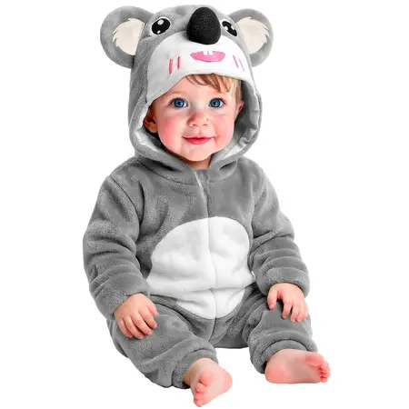 KOALA MORBIDO VELLUTO (tuta con cappuccio) 80 cm / 6-12 mesi