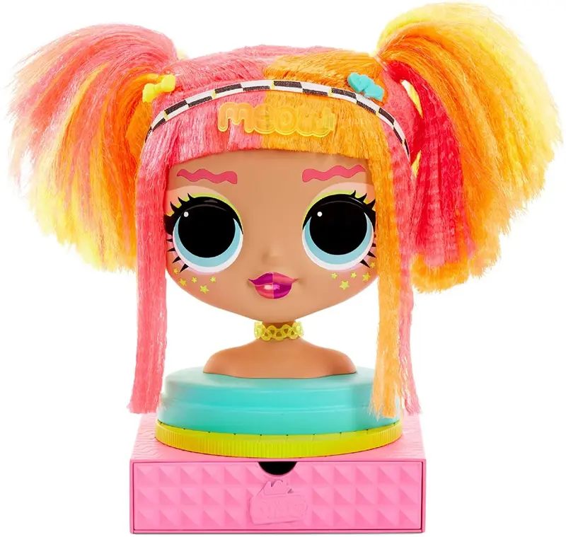 L.O.L. Surprise O.M.G Testa Neonlicious con Stick-on Hair infinite acconciature