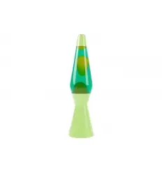 LAMPADA LAVA 36CMCON BASE VERDE LIQUIDO VERDE ECERA GIALLA