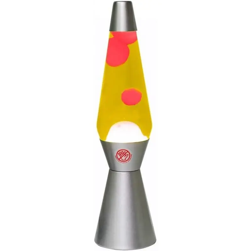 Lampada Lava Base Silver Liquido Giallo/Rosso