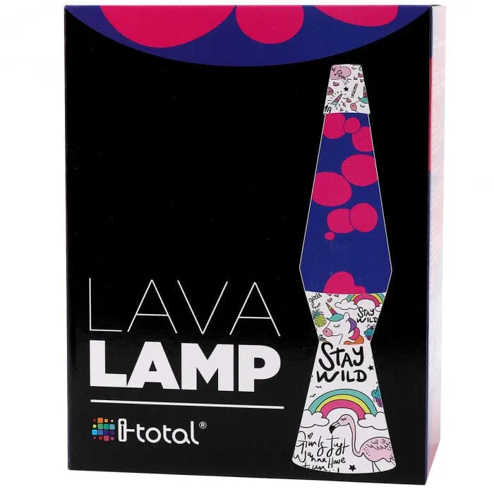 Lampada Lava Flow Cm.40 Ø 9 Base Unicorno Liquido Viola/Rosa -Total
