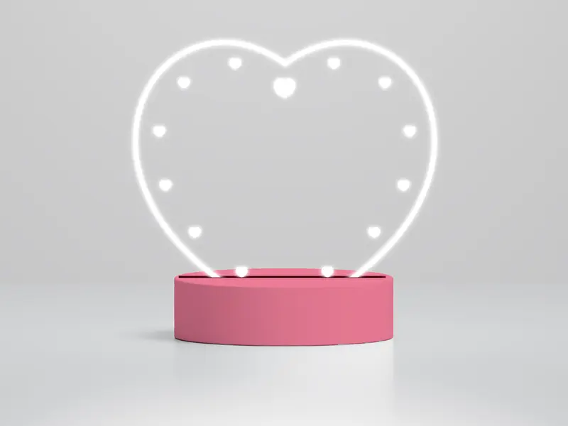 LAMPADA LED 3D FOLLOW YOUR HEART DIY