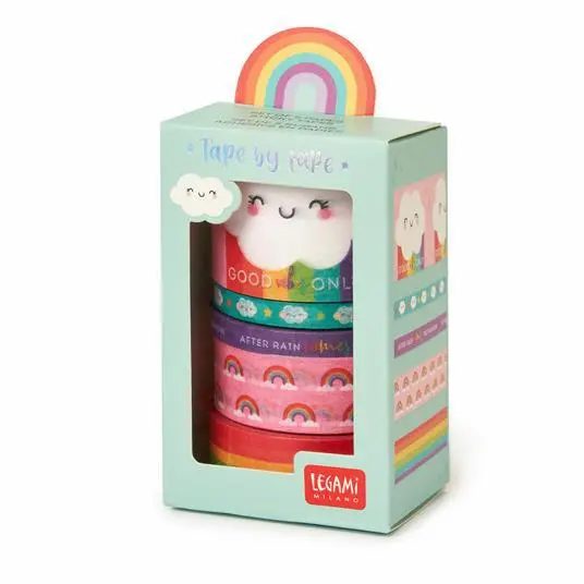 Legami Set Of 5 Paper Sticky Tapes -rainbow