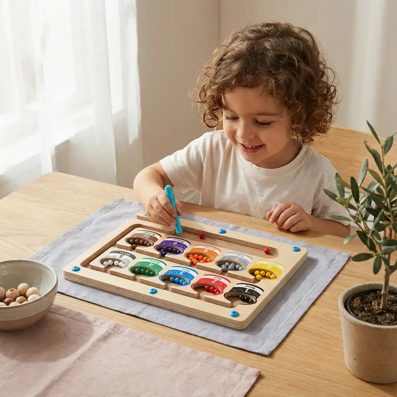 Legno magnetico per il conteggio | Gioco di ordinamento dei colori con penna per l' apprendimento precoce e la motricità fine