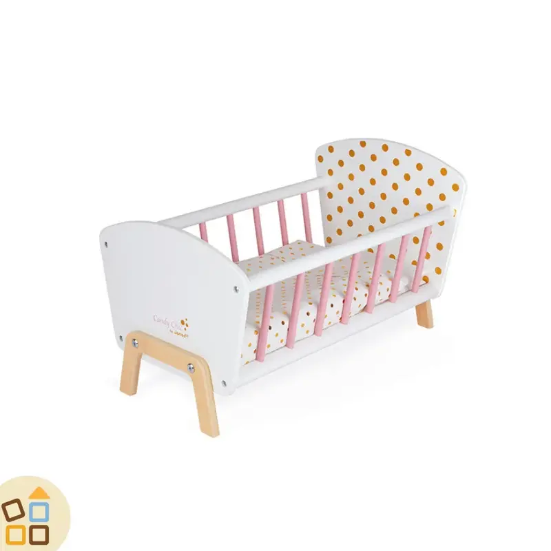 LETTINO BAMBOLE IN LEGNO, CANDY CHIC ROSA