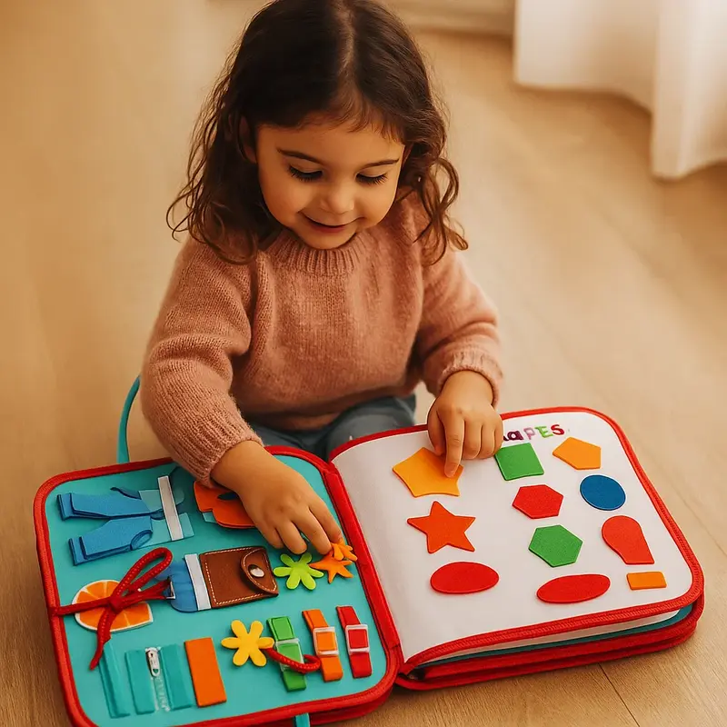 Libro di lavoretti Montessori per bambini | Libro di attività in feltro per l' apprendimento di numeri , lettere e abilità motorie