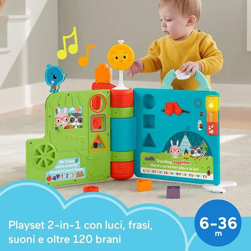 Libro Gigante delle Attività 2-in-1, centro attività Elettronico per neonati 6+ mesi -Fisher Price