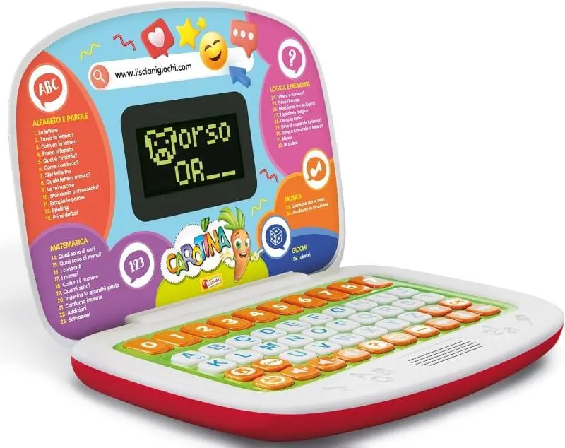 Lisciani Carotina Laptop Educativo, Computer per Bambini 3-6 Anni