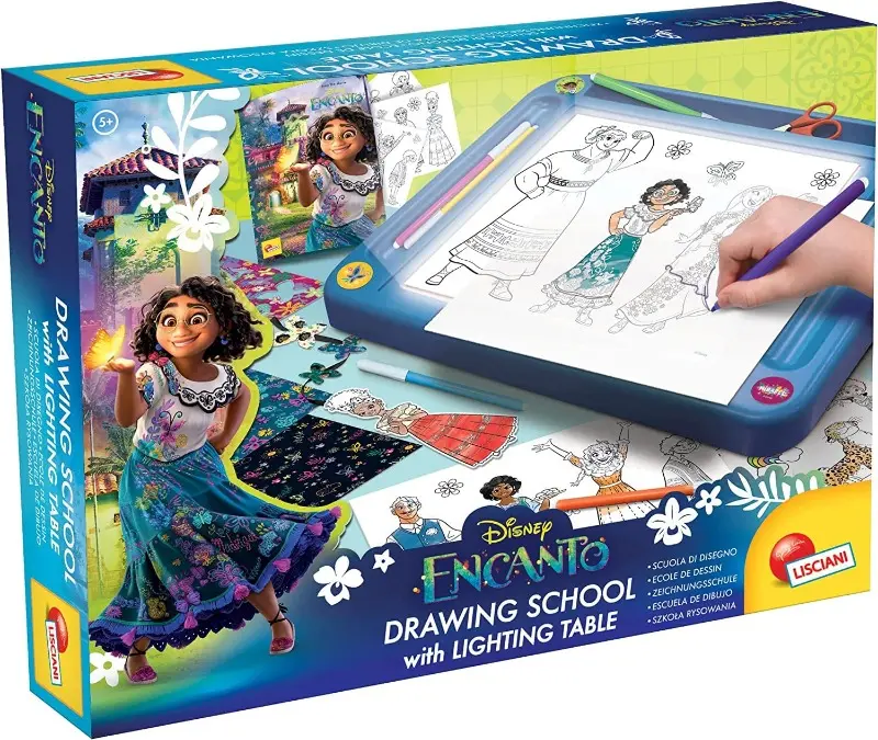 Lisciani Giochi- Encanto Drawing School, Lavagna Luminosa con Pennarelli e Accessori