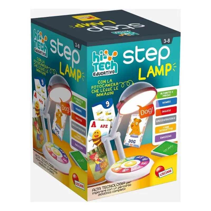 Lisciani Giochi- Step Lampada Magica Educativa per Bambini 3-6 Anni, Alfabeto e Parole, Numeri e Logica, Fiabe Interattive