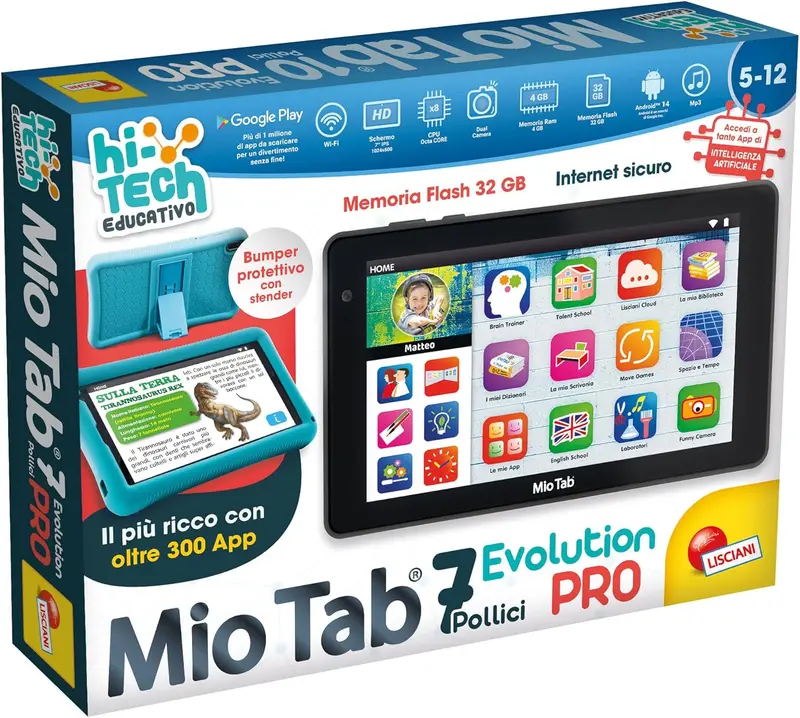 Lisciani - Tablet Mio Tab Hi Tech Educativo 7" Evolution Pro