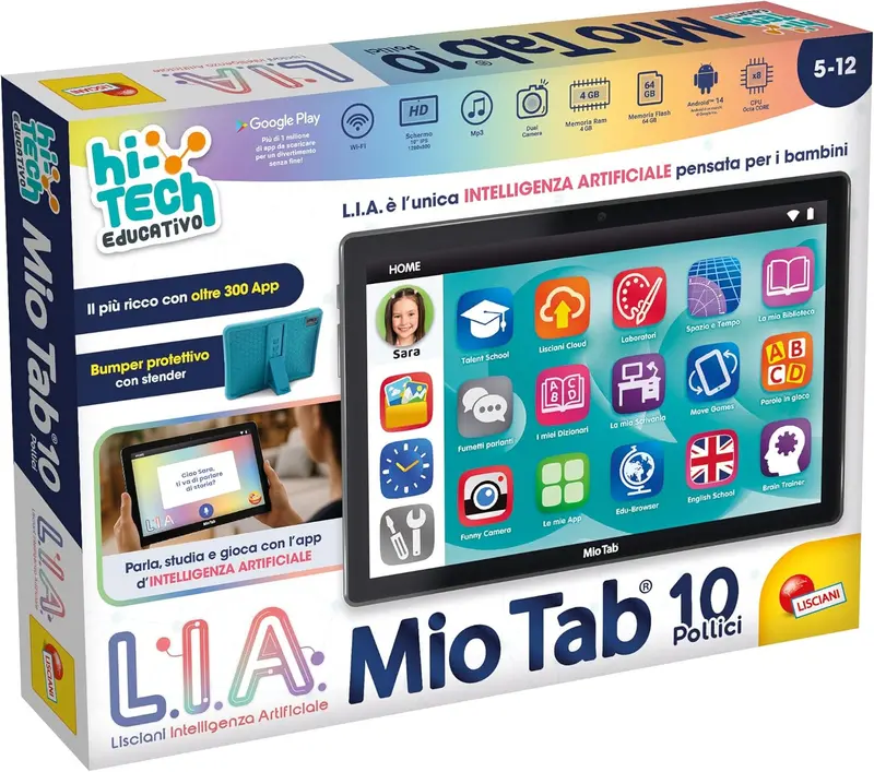 Lisciani - Tablet per bambini Hi Tech Educativo L.I.A. Mio Tab 10"