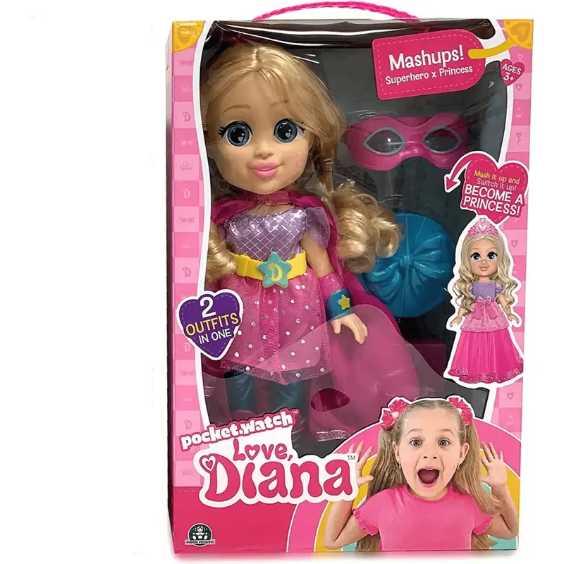 Love Diana - Bambola Trasformabile da Principessa in Eroina