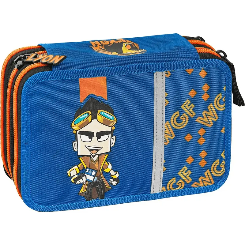 LYON GAMER - Astuccio 3 zip blu