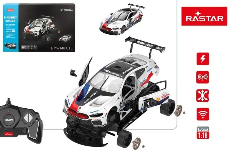 Macchina Radiocomandata BMW M8 GTE , Rastar Costruisci e Guida Auto in Scala 1