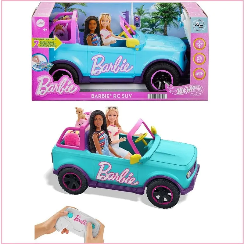 Macchina Telecomandata Jeep di Barbie, Suv Rosa R/C due posti - HotWheels