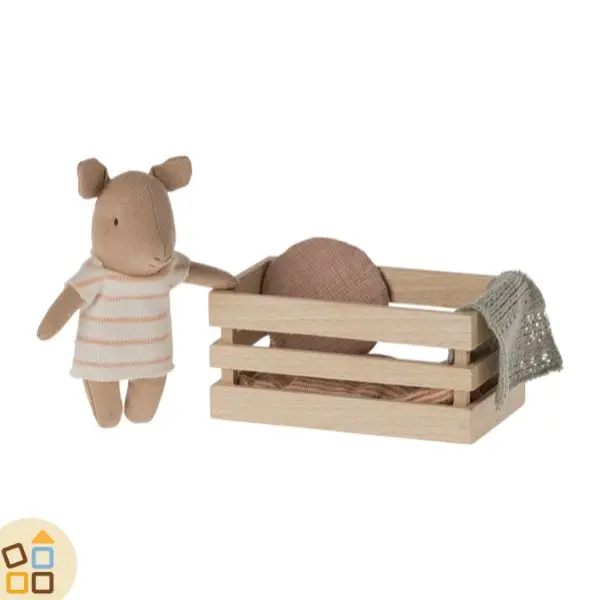 MAIALINO BEBE' CON SCATOLA, ROSA