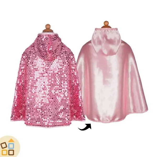 Mantella Rosa Pailettes Reversibile
