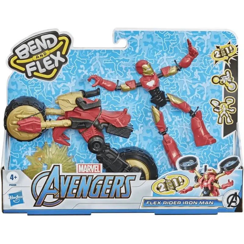 Marvel Bend and Flex Iron Man con moto