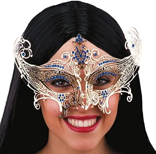 Maschera Oro In Metallo C/Strass Carnival Toys