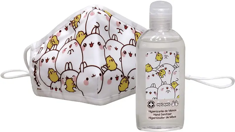 Mascherina per Bambini Riutilizzabile Molang + Gel Antibatterico