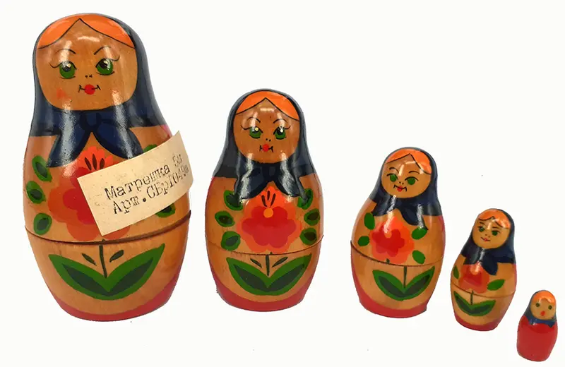 Matrioska in legno 5 figure - Protocol - Art. 90767