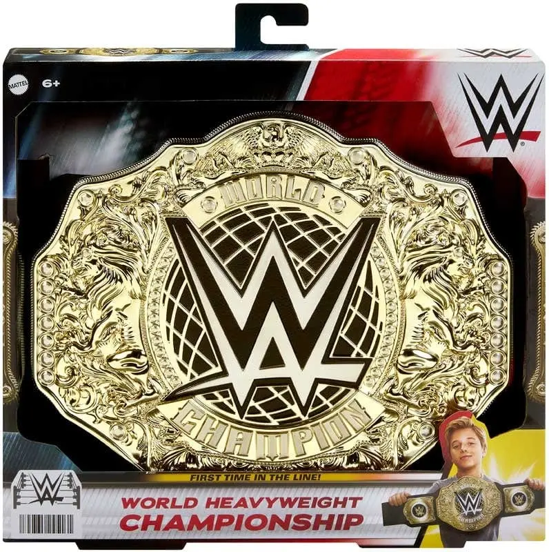 Mattel WWE Cintura Campione dei pesi massimi Mondiali, 91cm con regolazione