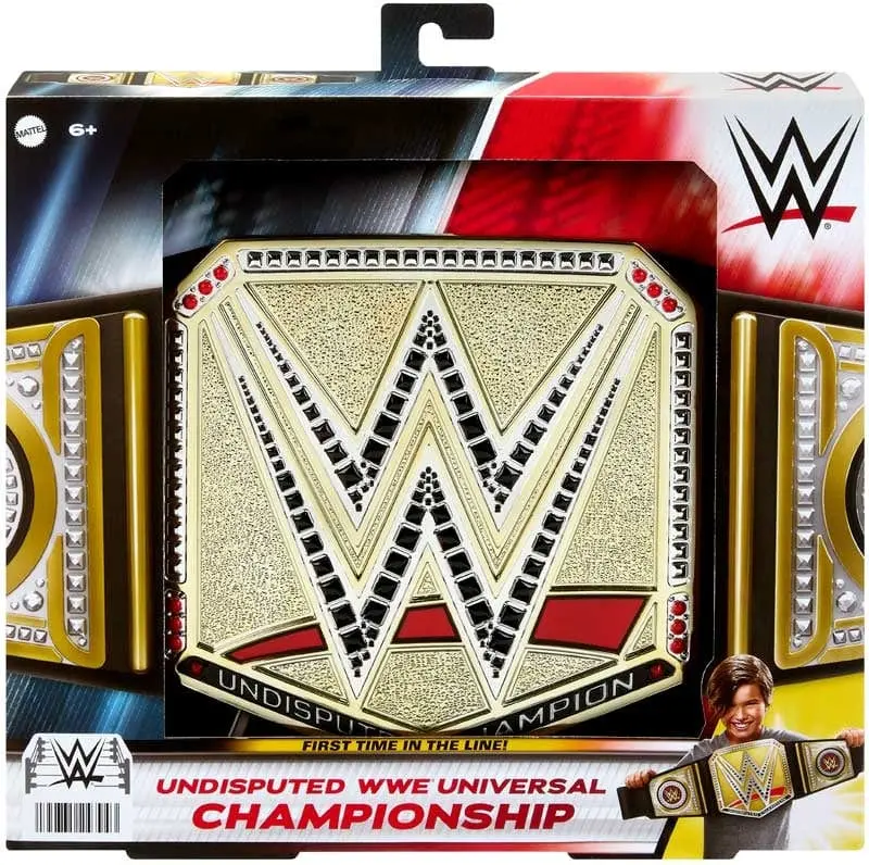 Mattel WWE Cintura Undisputed Universal Championship, lunga 91+ cm e regolabile -HYJ35