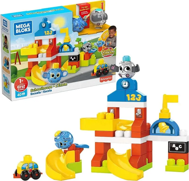 Mega Bloks - Cuccioli a Scuola, 40 Blocchi da Costruzione Giocattolo per Bambini +12 mesi