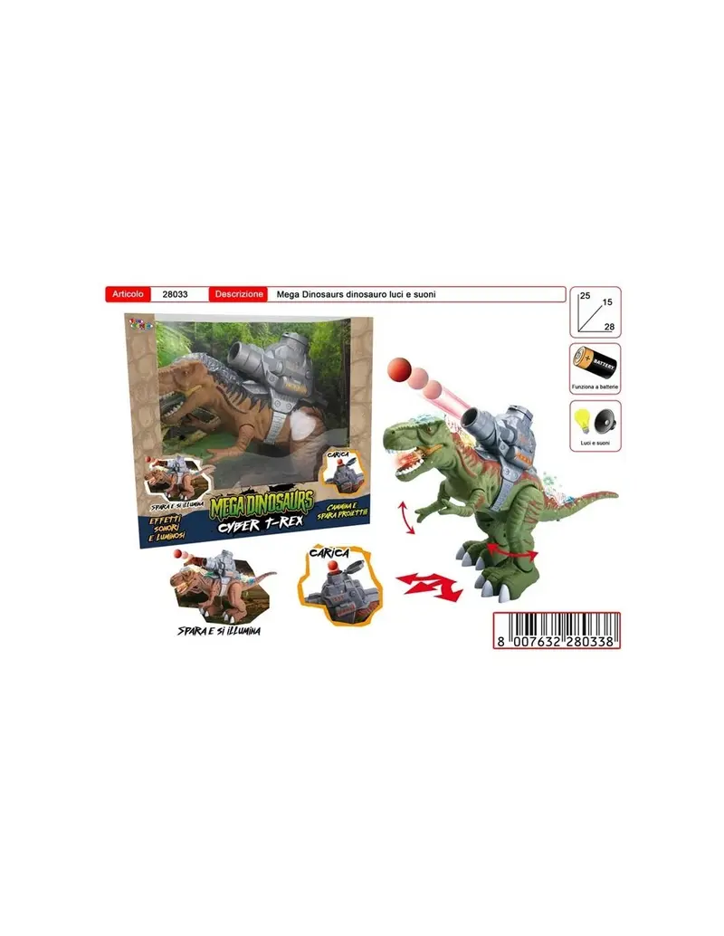 Mega Dinosauro Cyber T-Rex con luci e suoni