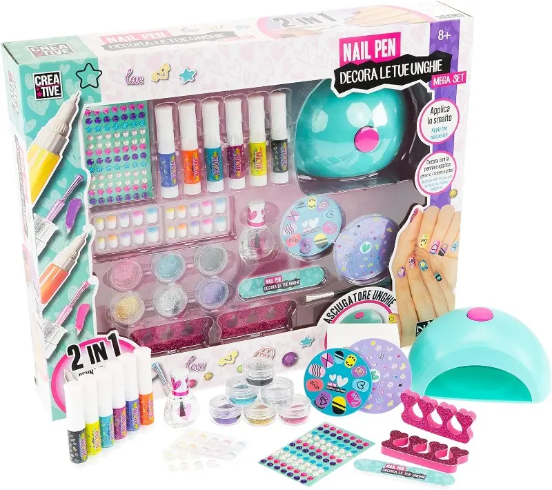 Mega Nail Set, Set Smalti con tantissimi Accessori e Asciugatore