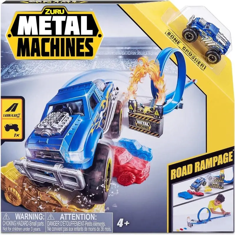 Metal Machines Pista looping Road Rampage, include 1 Auto in Metallo