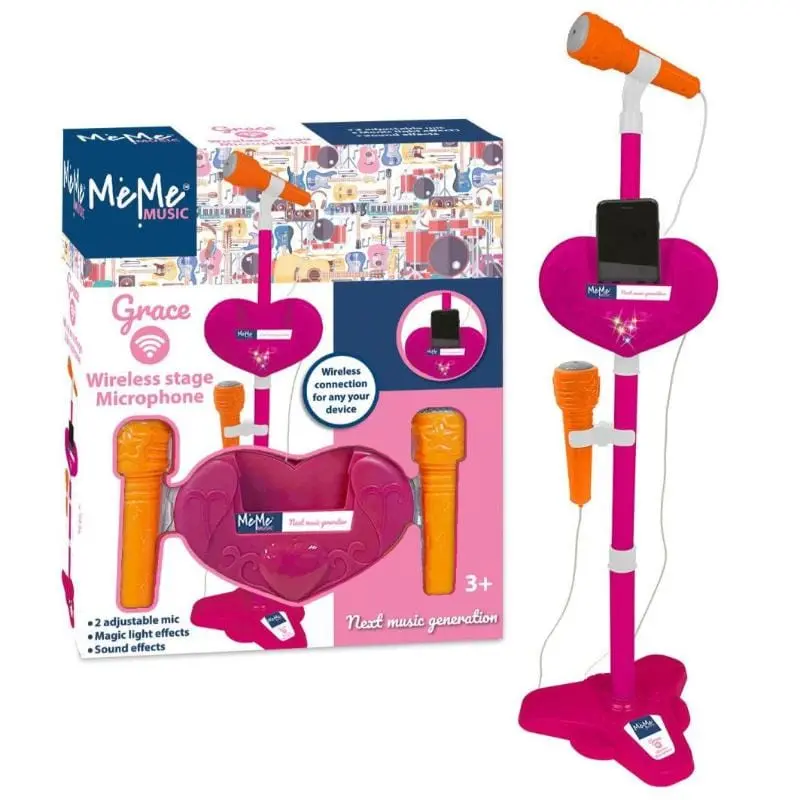 Microfono con Asta da palcoscenico, Set 2 Microfoni Wireless per bambini