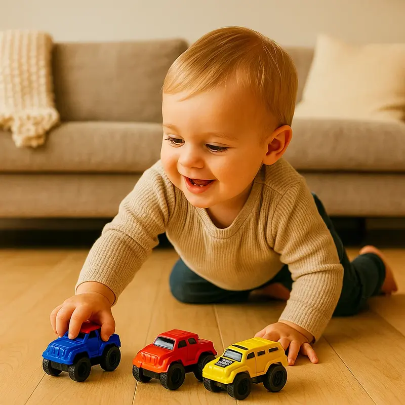 Mini auto giocattolo per bambini | Veicoli inerziali per giocare a gattonare in casa e per lo sviluppo delle prime abilità motorie