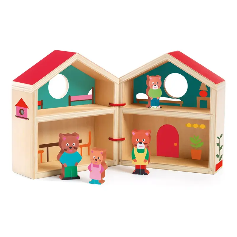 Minihouse con Casa e famiglia di Gattini - Djeco - Art. 06385