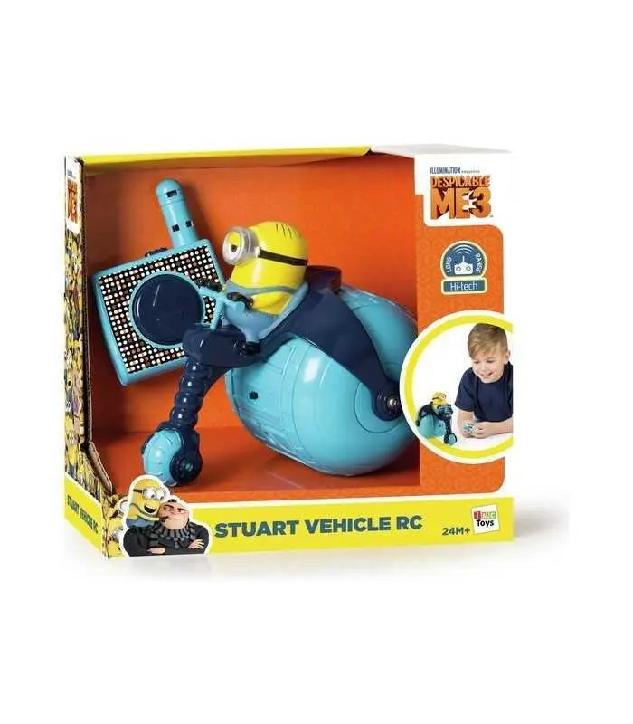 Minions Personaggio con Veicolo R/C, Stuart con Moto Telecomandata