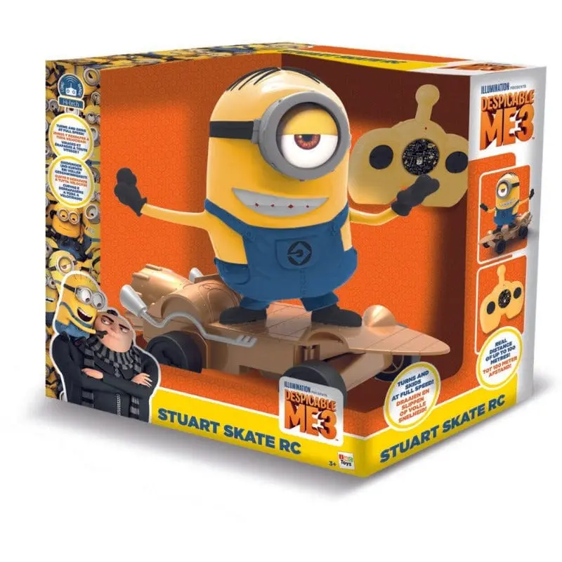 Minions Personaggio con Veicolo R/C, Stuart con Skate Telecomandato