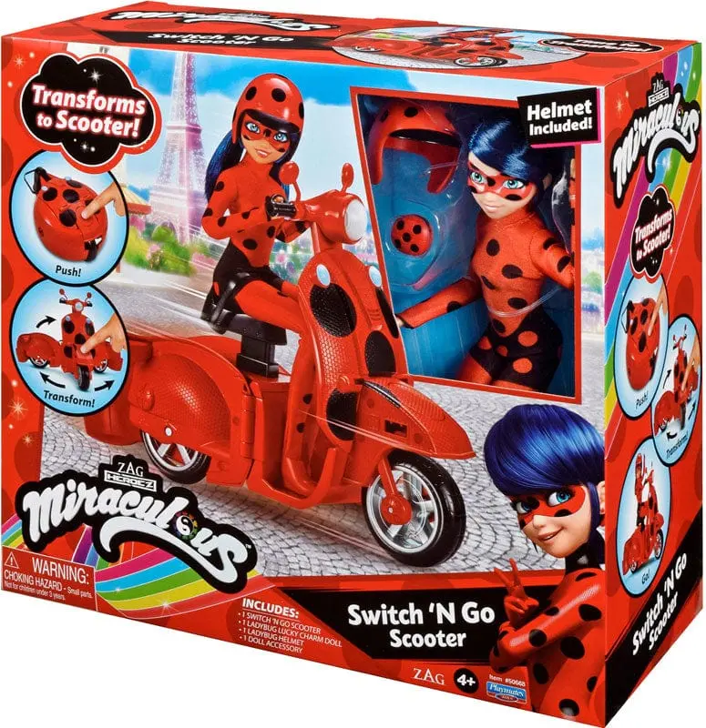 Miraculous Ladybug Bambola con Scooter Trasformabile